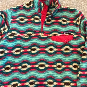 Patagonia Red and Green Zip Up Jacket